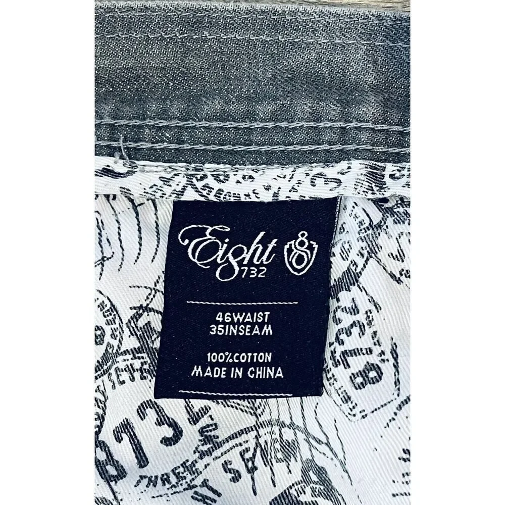 Eight 732 Jeans Mens 46x35 Relaxed Baggy Gray Heavy Denim Urban Streetwear Y2K